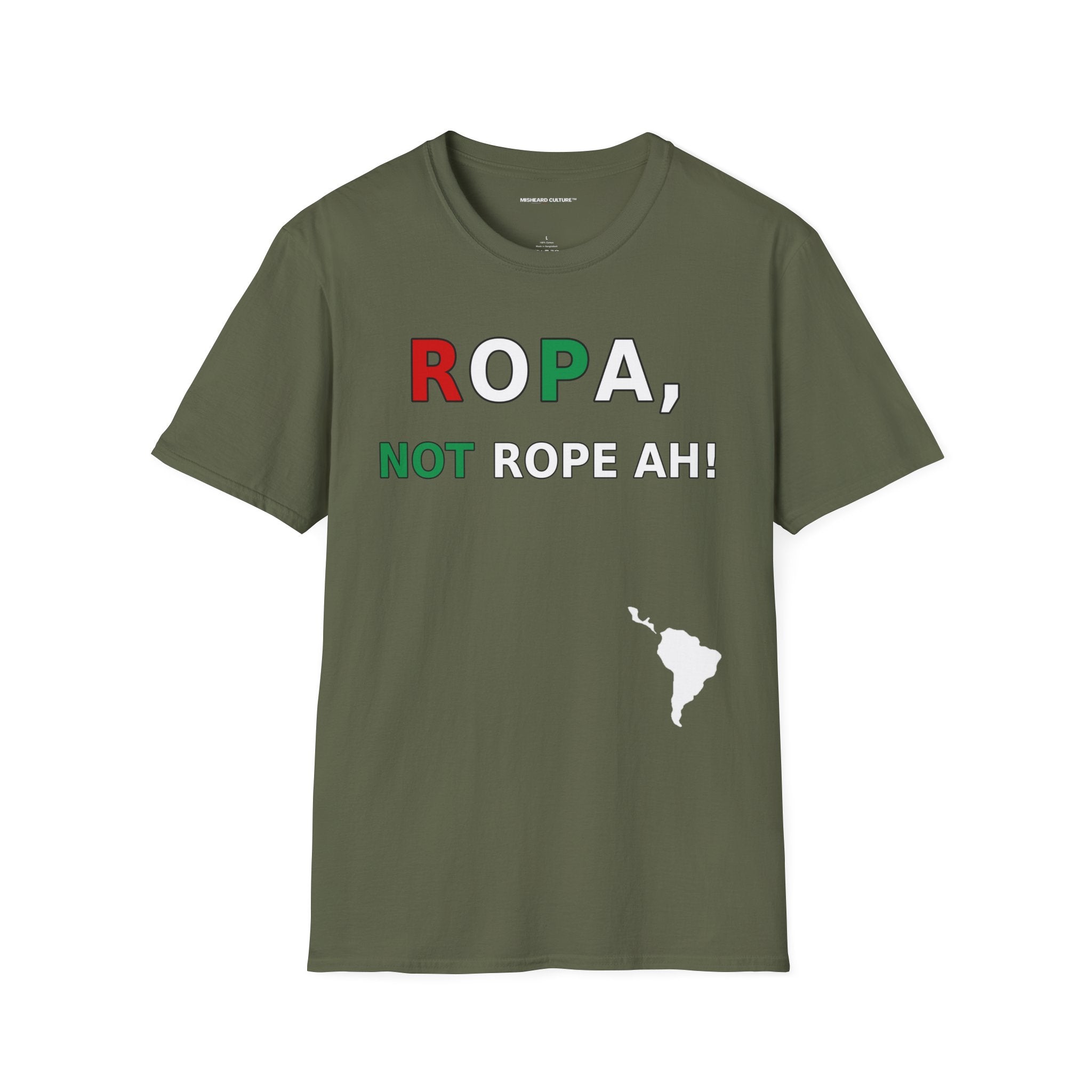 Ropa, Not Rope Ah! 😂 | Funny Spanish Misheard Phrase T-Shirt